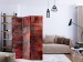 Room Divider Red Metal (3-piece) - composition with irregular texture 124293 additionalThumb 4