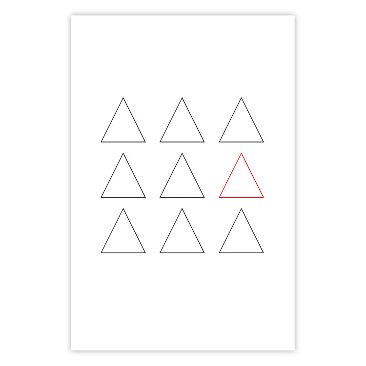 Wall Poster Misfit Element - triangular geometric shapes on a white background 124493