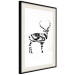 Poster Black and White Deer - abstract black waves forming the shape of a deer 125093 additionalThumb 3