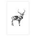 Poster Black and White Deer - abstract black waves forming the shape of a deer 125093 additionalThumb 25