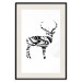 Poster Black and White Deer - abstract black waves forming the shape of a deer 125093 additionalThumb 18