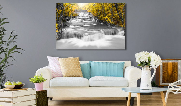 Large canvas print Cascade of Thoughts (Yellow) [Large Format] 125693 additionalImage 5
