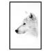 Wall Poster Amber Gaze - portrait of a wolf with a yellow eye on a white background 126293 additionalThumb 17