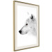 Wall Poster Amber Gaze - portrait of a wolf with a yellow eye on a white background 126293 additionalThumb 3