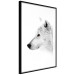 Wall Poster Amber Gaze - portrait of a wolf with a yellow eye on a white background 126293 additionalThumb 8
