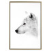 Wall Poster Amber Gaze - portrait of a wolf with a yellow eye on a white background 126293 additionalThumb 16