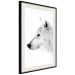 Wall Poster Amber Gaze - portrait of a wolf with a yellow eye on a white background 126293 additionalThumb 2