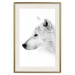 Wall Poster Amber Gaze - portrait of a wolf with a yellow eye on a white background 126293 additionalThumb 20