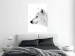Wall Poster Amber Gaze - portrait of a wolf with a yellow eye on a white background 126293 additionalThumb 4