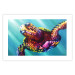 Poster Colorful Turtle - abstract multicolored animal on a blue background 127093 additionalThumb 19
