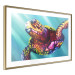 Poster Colorful Turtle - abstract multicolored animal on a blue background 127093 additionalThumb 7