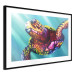 Poster Colorful Turtle - abstract multicolored animal on a blue background 127093 additionalThumb 6