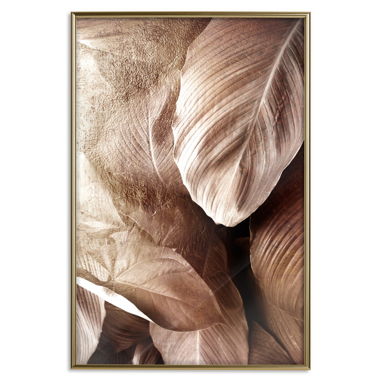 Poster Golden Rustle - composition of brown leaves with distinct texture 127393 additionalImage 20