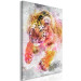 Canvas Print Running Tiger (1-part) vertical - animal with colorful additions 127793 additionalThumb 2