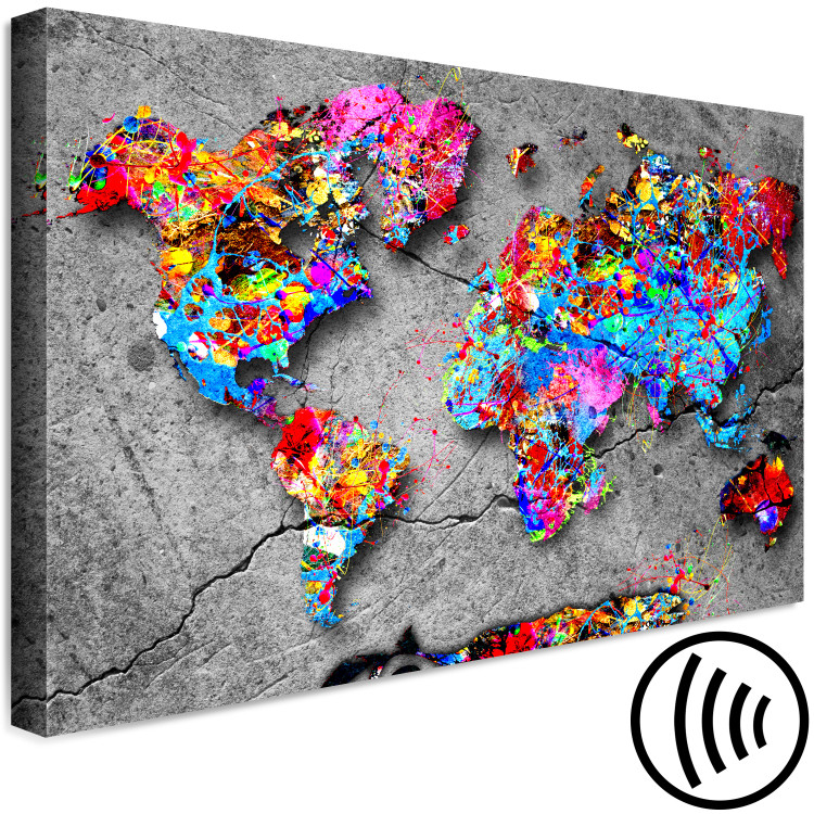 Canvas Art Print Colorful Variations (1-part) wide - abstract world map 128393 additionalImage 6