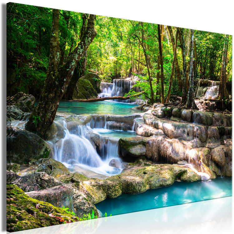 Large canvas print Nature: Forest Waterfall [Large Format] 128693 additionalImage 2