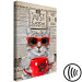 Canvas Cat with Coffee (1-part) vertical - abstract animal in glasses 129093 additionalThumb 6