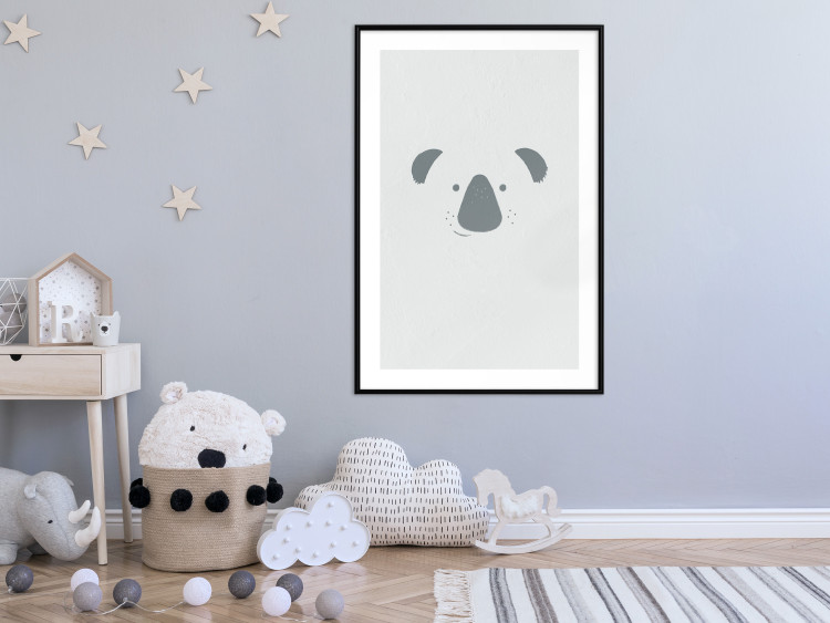 Poster Smiling Koala - animal with a funny face on a solid gray background 130693 additionalImage 23