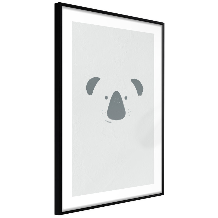Poster Smiling Koala - animal with a funny face on a solid gray background 130693 additionalImage 2