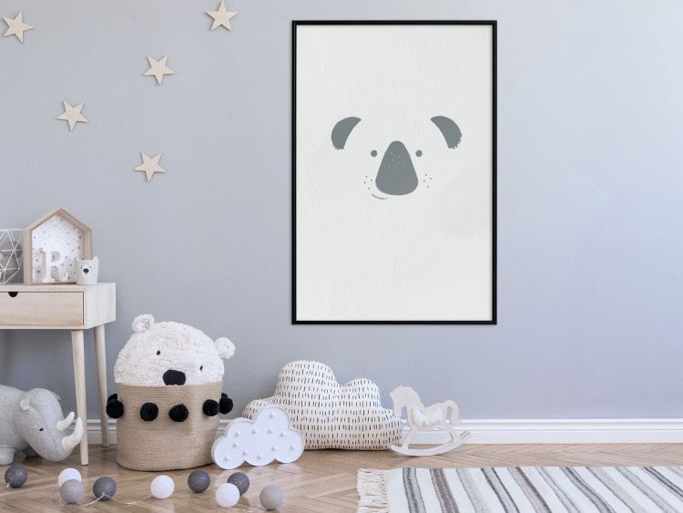 Poster Smiling Koala - animal with a funny face on a solid gray background 130693 additionalImage 13