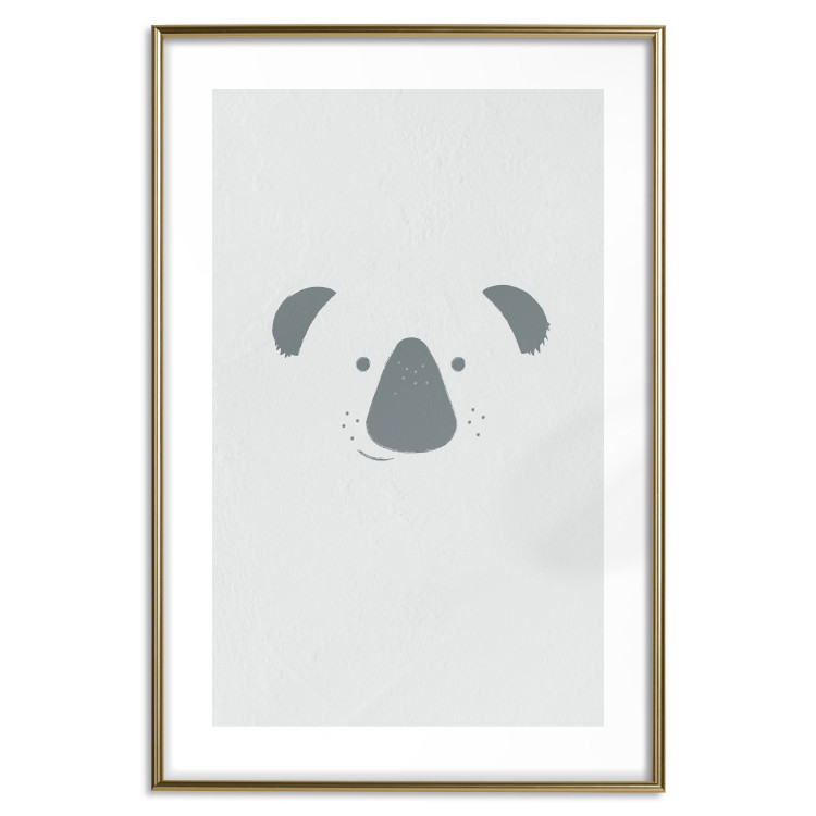 Poster Smiling Koala - animal with a funny face on a solid gray background 130693 additionalImage 14