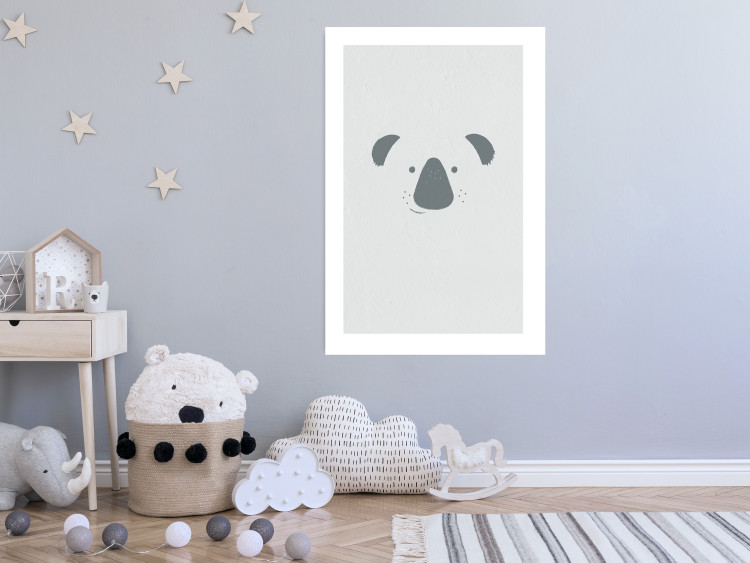 Poster Smiling Koala - animal with a funny face on a solid gray background 130693 additionalImage 5