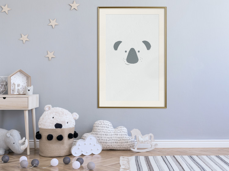 Poster Smiling Koala - animal with a funny face on a solid gray background 130693 additionalImage 22
