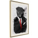 Poster Elegant Rottweiler - abstraction of a dog in a suit on a brick wall 130793 additionalThumb 3