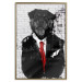 Poster Elegant Rottweiler - abstraction of a dog in a suit on a brick wall 130793 additionalThumb 17