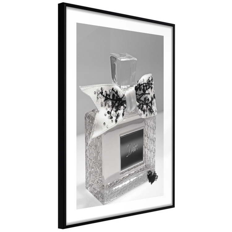 Wall Poster Black Dior - luxury glass perfume bottle with ribbon on a white background 131993 additionalImage 6