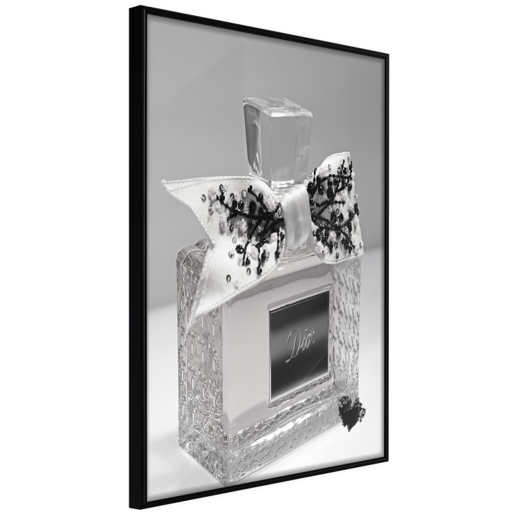 Wall Poster Black Dior - luxury glass perfume bottle with ribbon on a white background 131993 additionalImage 13