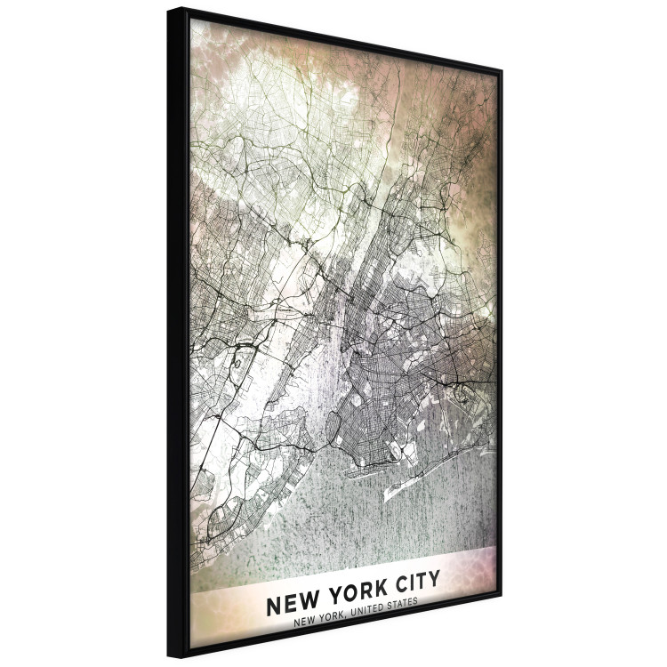 Wall Poster City of Dreams - black and white map of New York with brown details 132093 additionalImage 11