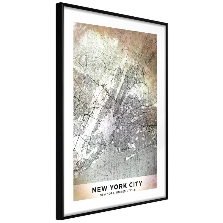 Wall Poster City of Dreams - black and white map of New York with brown details 132093 additionalImage 8