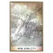 Wall Poster City of Dreams - black and white map of New York with brown details 132093 additionalThumb 25
