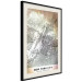 Wall Poster City of Dreams - black and white map of New York with brown details 132093 additionalThumb 2
