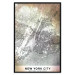 Wall Poster City of Dreams - black and white map of New York with brown details 132093 additionalThumb 20