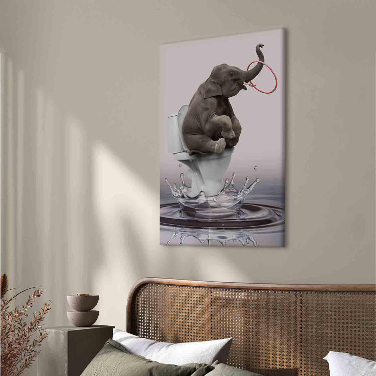 Canvas Print Surfing (1-piece) Vertical - fantasy elephant surfing in water 132193 additionalImage 4