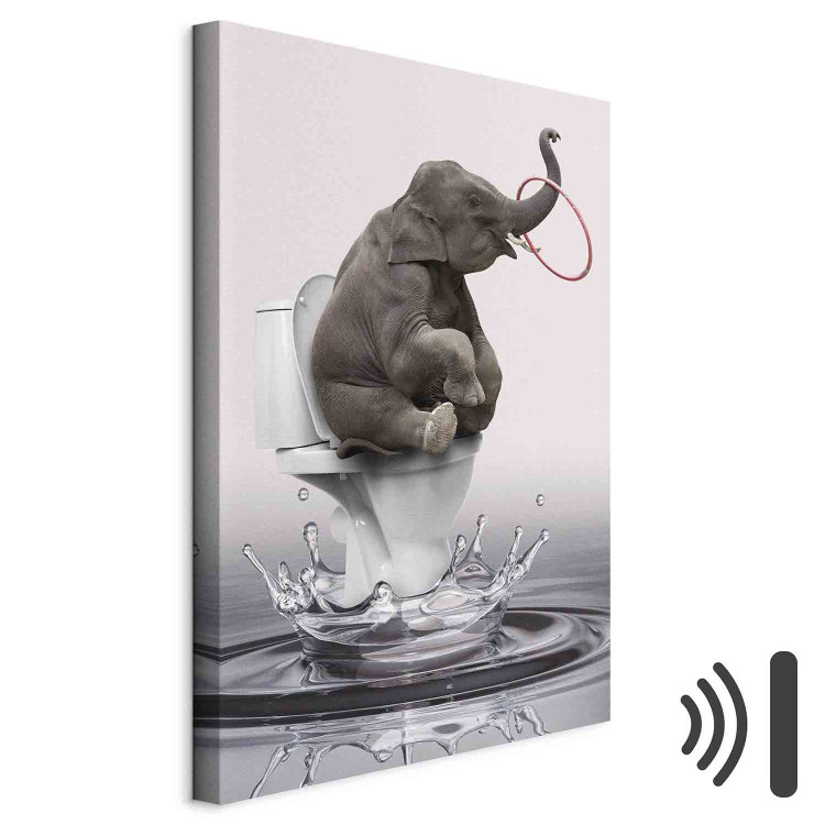 Canvas Print Surfing (1-piece) Vertical - fantasy elephant surfing in water 132193 additionalImage 8