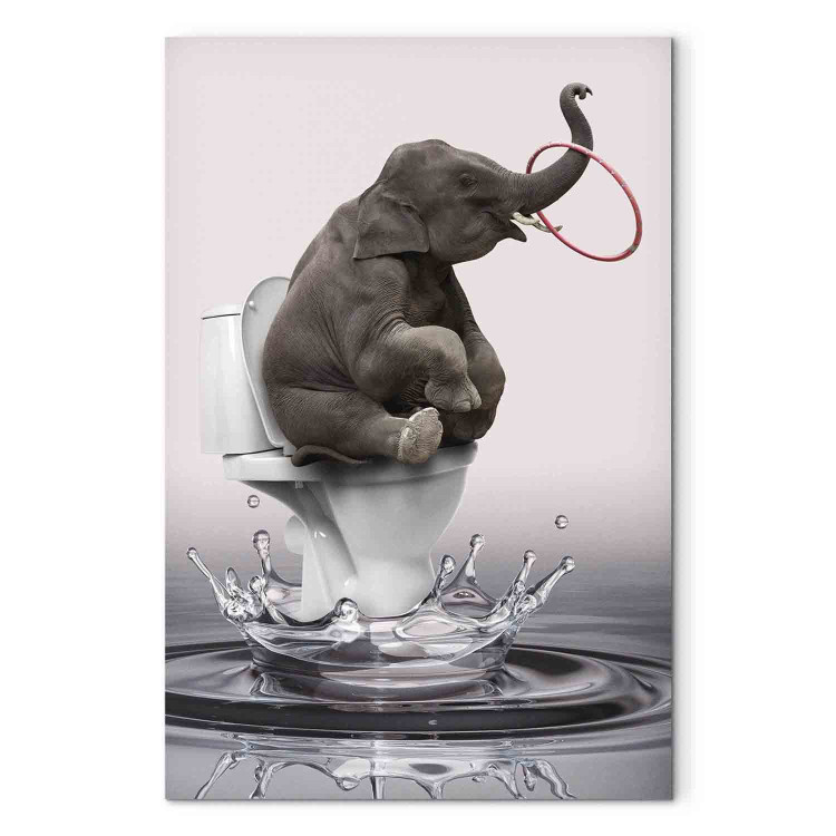 Canvas Print Surfing (1-piece) Vertical - fantasy elephant surfing in water 132193 additionalImage 7