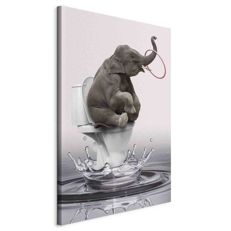 Canvas Print Surfing (1-piece) Vertical - fantasy elephant surfing in water 132193 additionalImage 2