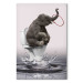 Canvas Print Surfing (1-piece) Vertical - fantasy elephant surfing in water 132193