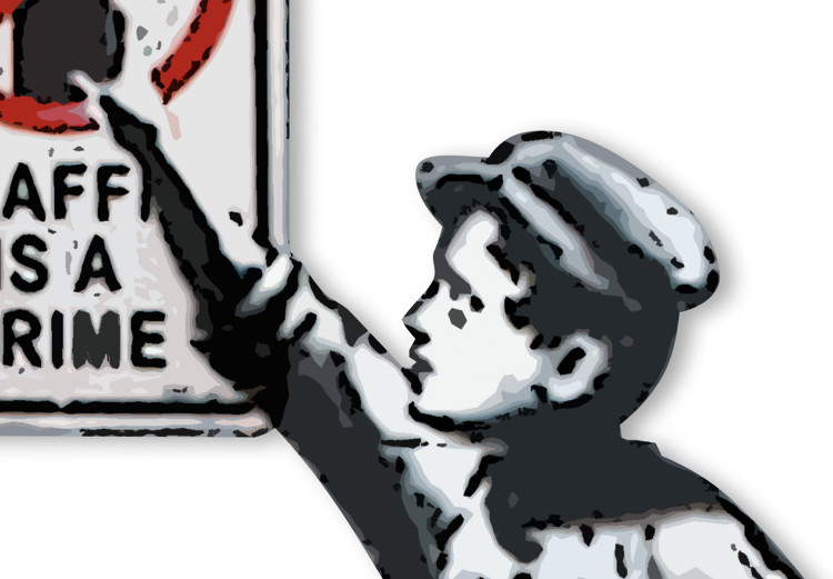 Wall Poster Graffiti is a Crime - black people holding a sign on a white background 132493 additionalImage 11
