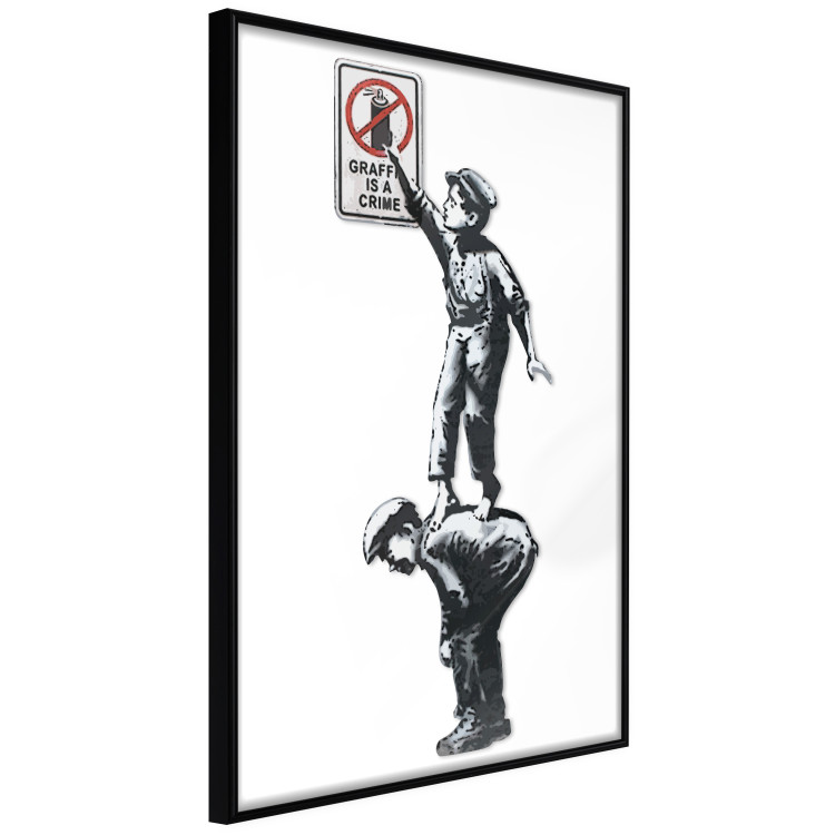 Wall Poster Graffiti is a Crime - black people holding a sign on a white background 132493 additionalImage 10