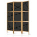 Folding Screen Dark Intersection (3-piece) - geometric abstraction in black 132693 additionalThumb 5