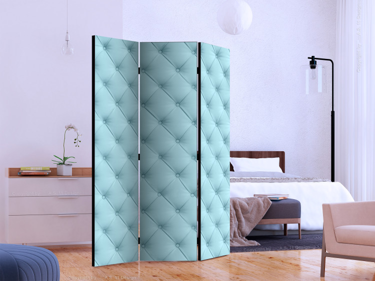 Room Divider Foam (3-piece) - simple composition in quilted blue pattern 133093 additionalImage 2