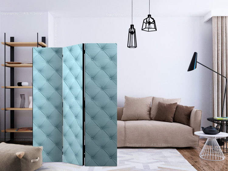 Room Divider Foam (3-piece) - simple composition in quilted blue pattern 133093 additionalImage 4