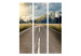 Room Separator Long Road (3-piece) - asphalt road and snowy mountains in the background 133193 additionalThumb 3