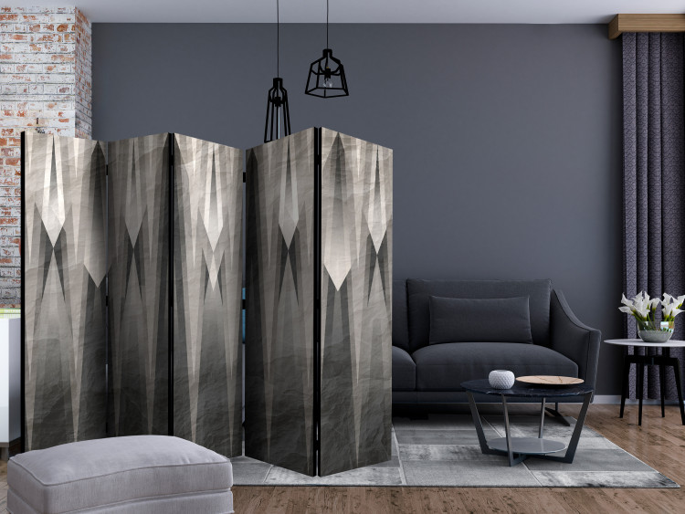 Room Divider Screen Gray Citadel II - texture with abstract gray patterned figures 133593 additionalImage 4