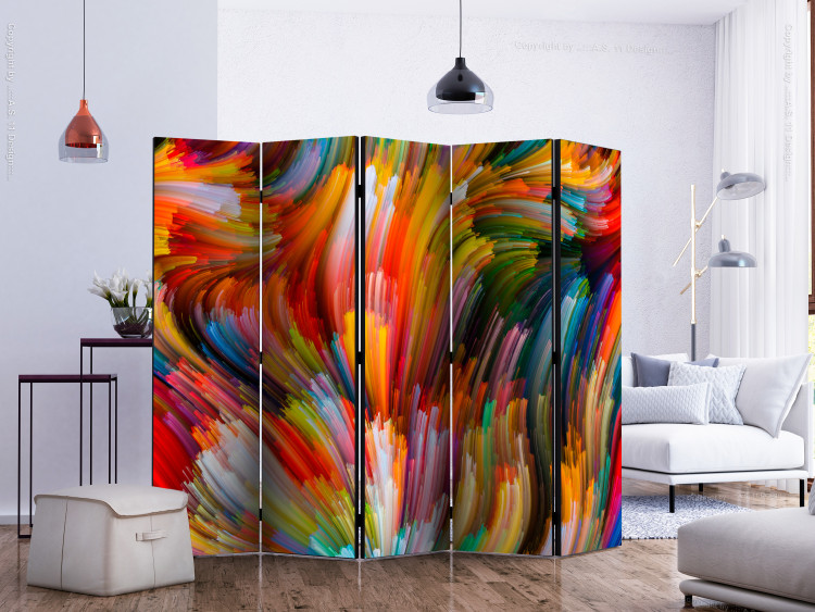 Room Separator Rainbow Waves II - colorful artistic patterns in abstract motif 133693 additionalImage 2