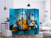 Room Divider Screen New York - Welcome II - New York sign on abstract city background 133793 additionalThumb 2
